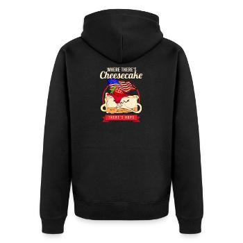Cheesecake Hope Cute Cheese Cake Dessert - Unisex Premium Organic Zip Hoodie - black - Back - Nico (187cm)