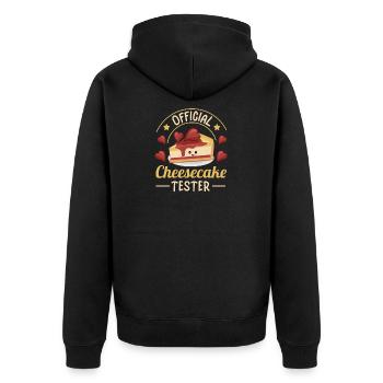 Official Cheesecake Tester Cute Cheese Cake Day - Unisex Premium Bio Zip Hoodie - Schwarz - Hinten - Nico (187cm)