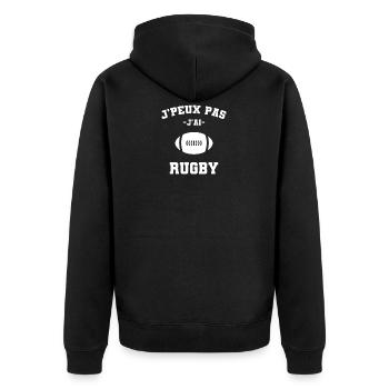J Peux pas j ai Rugby Ballon de rugby Joueur rugby - Veste à capuche bio Premium Unisexe - noir - Dos - Nico (187cm)