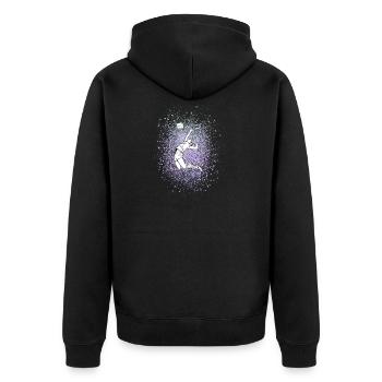 volleyball - Unisex Premium Organic Zip Hoodie - black - Back - Nico (187cm)