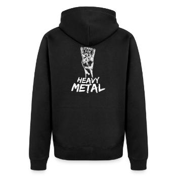 Pupitre en métal lourd pour fourchette à frites en métal - Veste à capuche bio Premium Unisexe - noir - Dos - Nico (187cm)