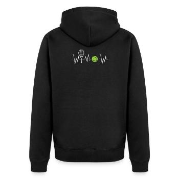Tennis Frequenz - Unisex Premium Bio Zip Hoodie - Schwarz - Hinten - Nico (187cm)