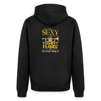 Trompette sexy - Veste à capuche bio Premium Unisexe - noir - Dos - Nico (187cm)