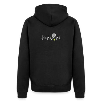 Tennisspieler Männer Kinder Geschenkidee Tennis - Unisex Premium Organic Zip Hoodie - black - Back - Nico (187cm)