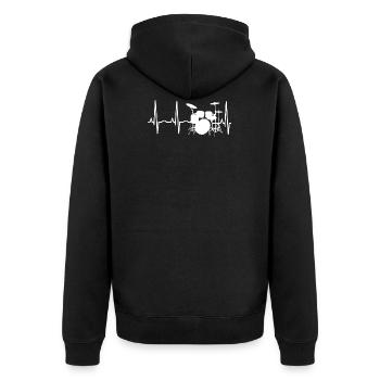 Drummer Heartbeat Drummers Percussionist - Unisex Premium Bio Zip Hoodie - Schwarz - Hinten - Nico (187cm)