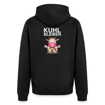 Lustige Kuh Sprüche Landwirtschaft Geschenk - Unisex Premium Bio Zip Hoodie - Schwarz - Hinten - Nico (187cm)