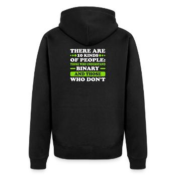 2 Types of People Binary IT Specialists - Unisex Premium Organic Zip Hoodie - black - Back - Nico (187cm)