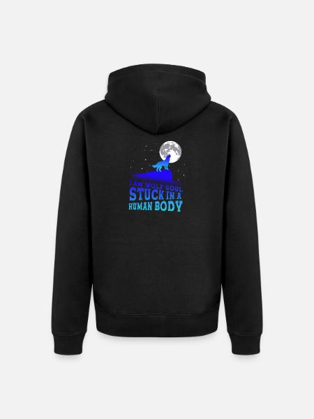 Wolf Wölfe Wolfsrudel Leitwolf Werwolf - Unisex Premium Bio Zip Hoodie - Schwarz
