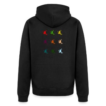 Grenouille colorée colorée - Veste à capuche bio Premium Unisexe - noir - Dos - Nico (187cm)