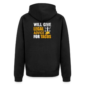 Donnera des conseils juridiques à l'avocat de Tacos Taco - Veste à capuche bio Premium Unisexe - noir - Dos - Nico (187cm)