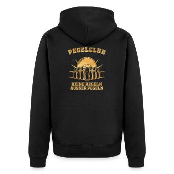 Lustiges Kegelclub - Team Outfit - Bier Sprüche - - Unisex Premium Bio Zip Hoodie - Schwarz - Hinten - Nico (187cm)