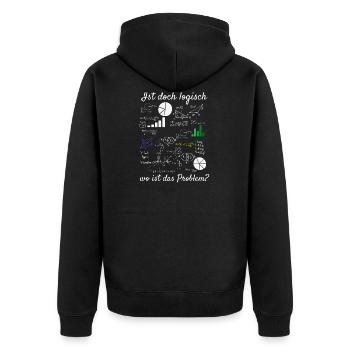 Mathematik Algebra Lehrer Studium Abitur Sprüche - Unisex Premium Bio Zip Hoodie - Schwarz - Hinten - Nico (187cm)