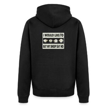 Sheep funny - Unisex Premium Organic Zip Hoodie - black - Back - Nico (187cm)