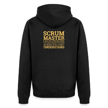 « Scrum Master » | Programmeurs - Veste à capuche bio Premium Unisexe - noir - Dos - Nico (187cm)