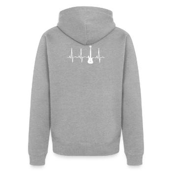 Bass Player Bass Guitar Player Heartbeat - Unisex Premium Organic Zip Hoodie - heather grey - Back - Nico (187cm)