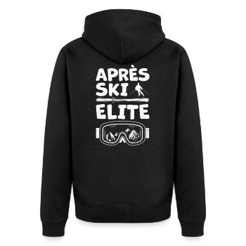 Apres Ski Elite - Apres Ski - Unisex Premium Organic Zip Hoodie - black - Back - Nico (187cm)