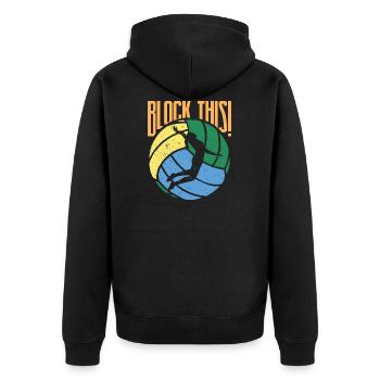 Équipe de volleyball de volleyball de plage - Veste à capuche bio Premium Unisexe - noir - Dos - Nico (187cm)
