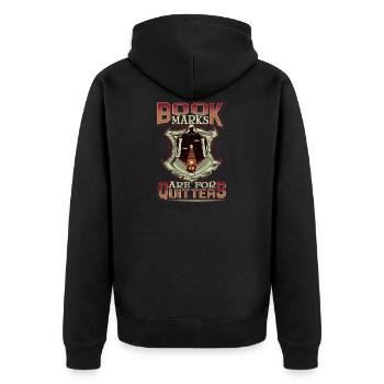 Buch Bücher Lesen Bücherwurm Hobby Geschenk Leser - Unisex Premium Bio Zip Hoodie - Schwarz - Hinten - Nico (187cm)