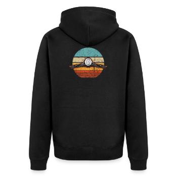 Scooter scooter motor scooter retro vintage - Unisex Premium Organic Zip Hoodie - black - Back - Nico (187cm)