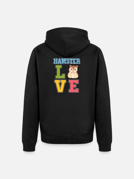 Lapin hamster mignon - Veste à capuche bio Premium Unisexe - noir