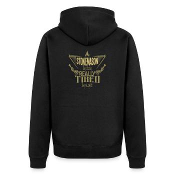 Stonemason - Unisex Premium Organic Zip Hoodie - black - Back - Nico (187cm)