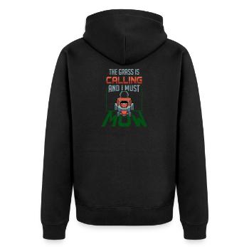 Lawn Mower Gardener Mowing Grass Gardening Gift - Unisex Premium Organic Zip Hoodie - black - Back - Nico (187cm)