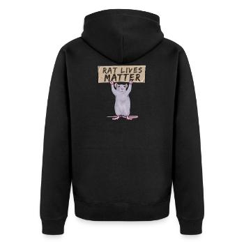 Rat Rats Mouse Owner Pet Rodent - Unisex Premium Organic Zip Hoodie - black - Back - Nico (187cm)