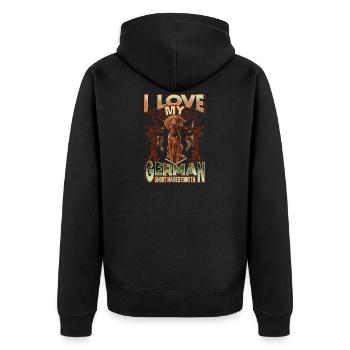 German Shorthaired Pointer hunting dog - Unisex Premium Organic Zip Hoodie - black - Back - Nico (187cm)
