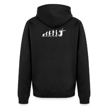 Funny Volleyball Evolution For Volleyball Players - Unisex Premium Bio Zip Hoodie - Schwarz - Hinten - Nico (187cm)
