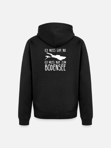 Bodensee See Kontanz Süddeutschland Geschenkidee - Unisex Premium Bio Zip Hoodie - Schwarz