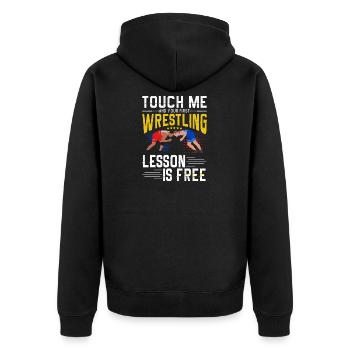 Wrestling wrestlers wrestling wrestler martial arts - Unisex Premium Organic Zip Hoodie - black - Back - Nico (187cm)