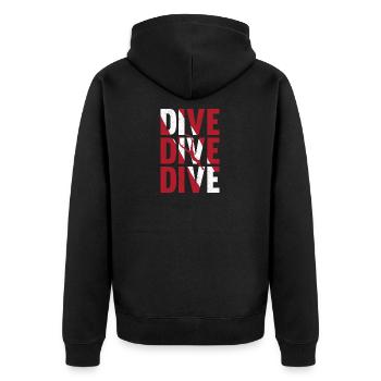 Plongée sous-marine drapeau de plongée sous-marine cadeau de plongeur - Veste à capuche bio Premium Unisexe - noir - Dos - Nico (187cm)