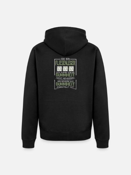Fliesenleger - Unisex Premium Bio Zip Hoodie - Schwarz