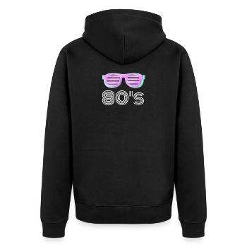 Années 80 - Veste à capuche bio Premium Unisexe - noir - Dos - Nico (187cm)