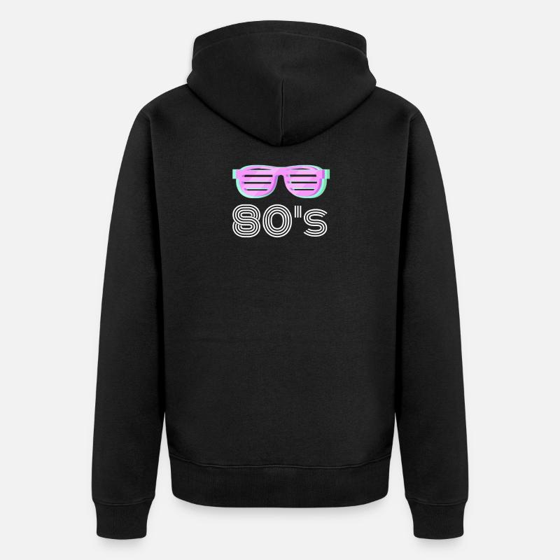 Années 80 - Veste à capuche bio Premium Unisexe - noir
