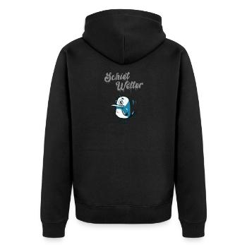 Scietwetter, Regen - Unisex Premium Bio Zip Hoodie - Schwarz - Hinten - Nico (187cm)