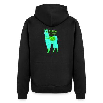 Lama lama dramatique - Veste à capuche bio Premium Unisexe - noir - Dos - Nico (187cm)