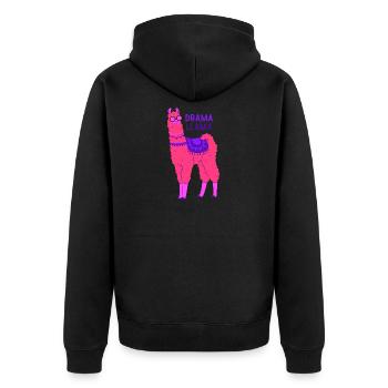 Lama lama dramatique - Veste à capuche bio Premium Unisexe - noir - Dos - Nico (187cm)