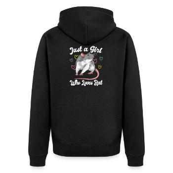 Rat rat mouse owner pet rodent - Unisex Premium Organic Zip Hoodie - black - Back - Nico (187cm)