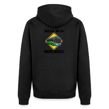 Busfahrer Buslenker Schulbus Beruf Kraftfahrer - Unisex Premium Bio Zip Hoodie - Schwarz - Hinten - Nico (187cm)