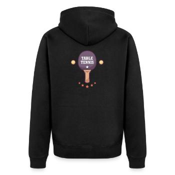 Tischtennisschläger - Unisex Premium Bio Zip Hoodie - Schwarz - Hinten - Nico (187cm)