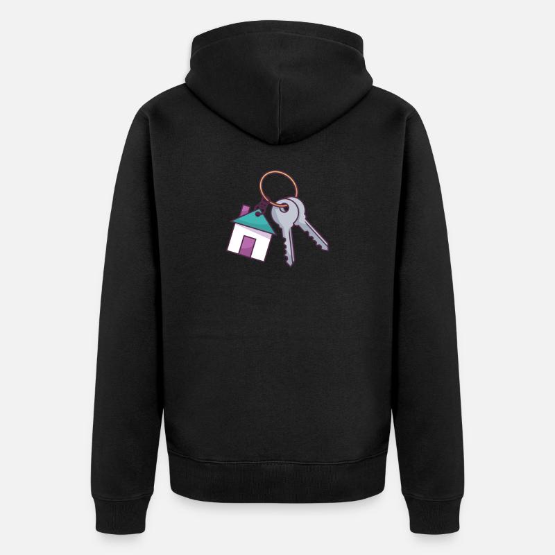 Porte-clés maison - Veste à capuche bio Premium Unisexe - noir