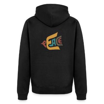 Amoureux des oiseaux liberté paix amour - Veste à capuche bio Premium Unisexe - noir - Dos - Nico (187cm)