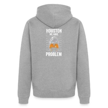 Astronaut moon outer space outer space planet galaxy - Unisex Premium Organic Zip Hoodie - heather grey - Back - Nico (187cm)