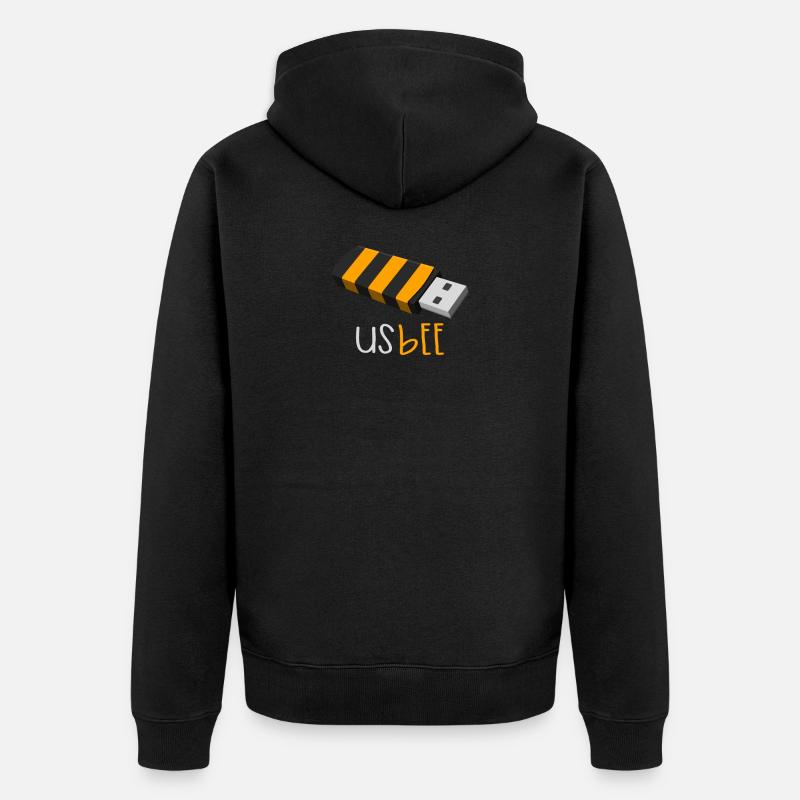 USBee - Unisex Premium Bio Zip Hoodie - Schwarz