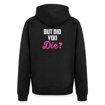 Aber sind Sie für eine große Krankenschwester Design gestorben - Unisex Premium Bio Zip Hoodie - Schwarz - Hinten - Nico (187cm)