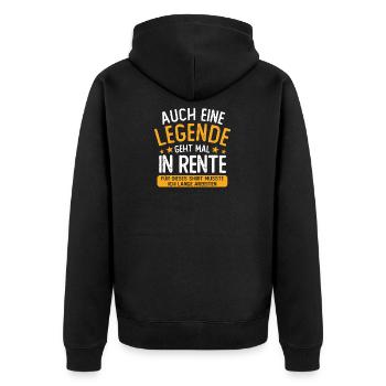 Rentner 2021 Ruhestand Lustiges Rentner - Unisex Premium Bio Zip Hoodie - Schwarz - Hinten - Nico (187cm)
