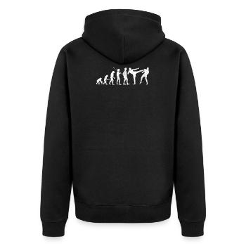Muay Thai Boxer MMA Boxing Sport Evolution Fighter - Unisex Premium Bio Zip Hoodie - Schwarz - Hinten - Nico (187cm)