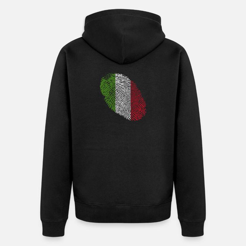 Empreinte digitale de l'Italie - Veste à capuche bio Premium Unisexe - noir