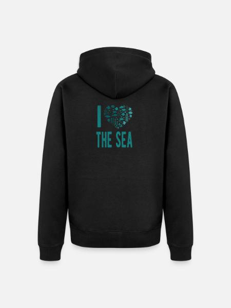Sea love ocean saying - Unisex Premium Organic Zip Hoodie - black